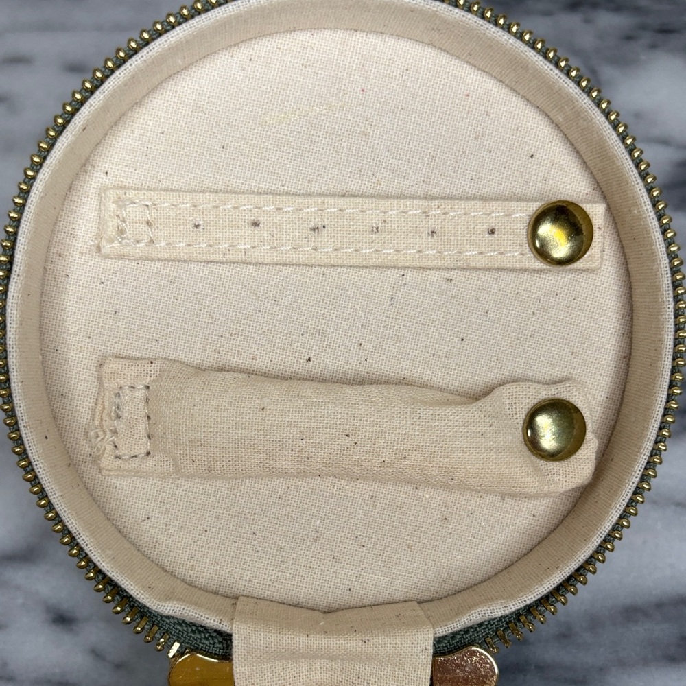 Sezane Green Jewelry Case with Gold Accents - Picture 8 of 11